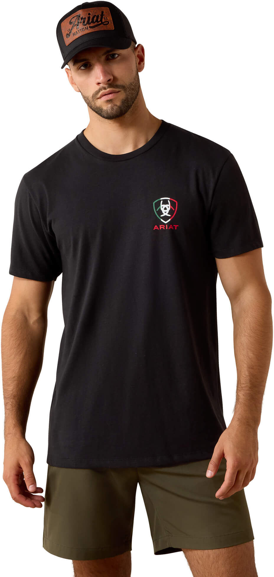 Men's Tres Herradauras Classic Fit T-Shirt in Black Cotton, Size: Medium by Ariat