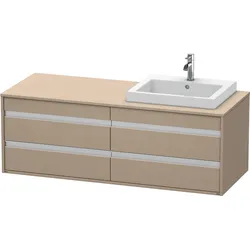Duravit Ketho Konsolenwaschtischunterbau wandhängend, 1400x496x550 mm, 4 Schubkästen, für Einbauwaschtisch, Position rechts, KT6757R7575, Farbe: Leinen Dekor