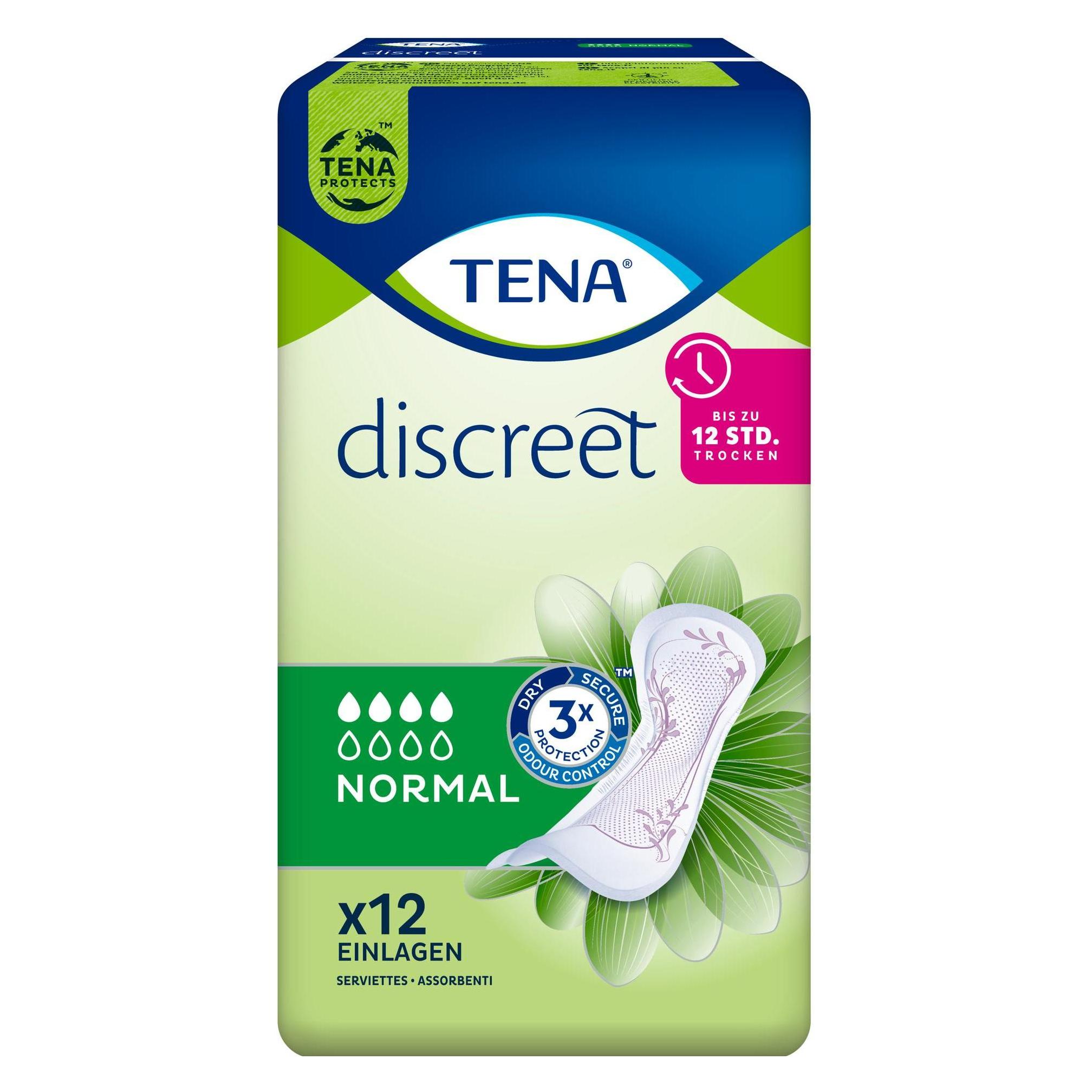 Tena Inkontinenz Einlagen Discreet Normal 12 Stück (12x, Normal) (760805)