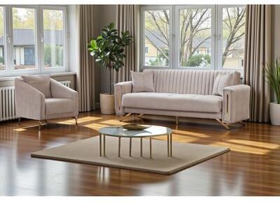 Furnia Borvian 3 Pieces Living Room Sets 1 Sofa 2 Chair