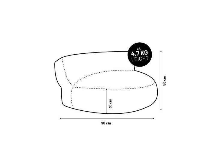 Sitzsack LUMALAND 320 l , transparent (schwarz), B:90cm H:90cm T:50cm, Sitzsäcke, Sitzsack