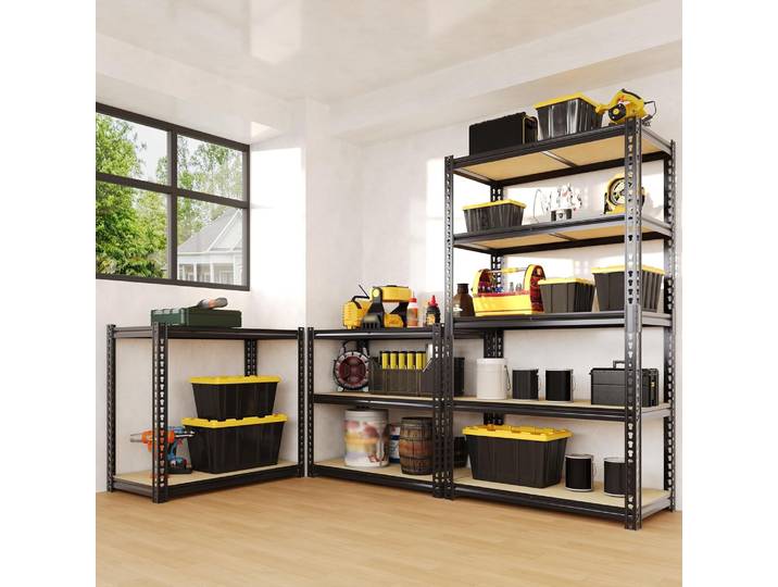 Étagère de rangement robuste 120 * 60 * 150 cm / 120×60×180cm, étagère métallique de stockage 1088kg/1360kg de capacité de charge, étagère d'atelier, étagère à emboîtement, étagère de garage à 4