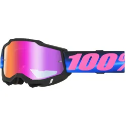 100%, Unisex, Sportbrille, ACCURI 2 Goggle Superdome - Dark Red Mirror Lens (Black, Blau, Pink, Dark Red Mirror), Schwarz, Pink, Blau
