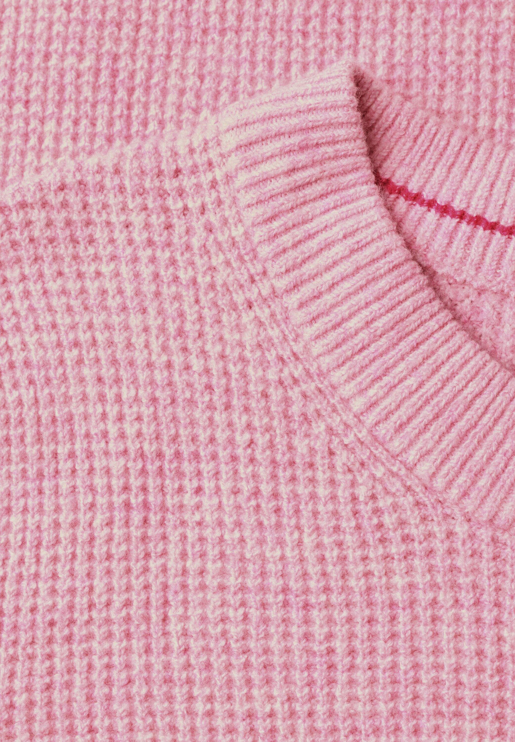 Strickpullover CECIL, Damen, Gr. XL (44), rosa (mellow rose melange), Strick, Obermaterial: 37% Baumwolle, 34% Polyacryl, 26% Polyester, 3% Elasthan, hüftlang, Rundhals, Pullover Strickpullover mellow rose melange XL (44)