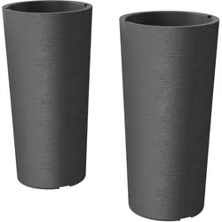 2ER Set Blumentopf stapelbar Pflanzkübel mit Löcher 35x35 cm Pflanztöpfe
