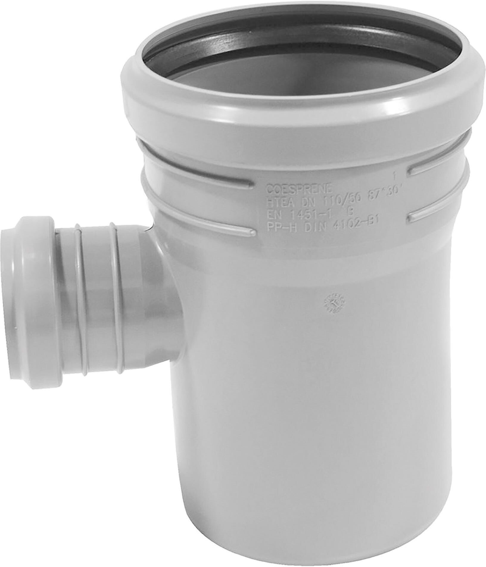 Coes BRAGA  Ø110x40 mm HTEA 87,5° IN PP GRIGIO
