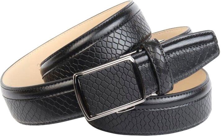 Ledergürtel ANTHONI CROWN, Herren, Gr. 90, schwarz, Leder, gepflegt, geprägtes Muster, leicht glänzend, unifarben, Gürtel Ledergürtel schwarz 90