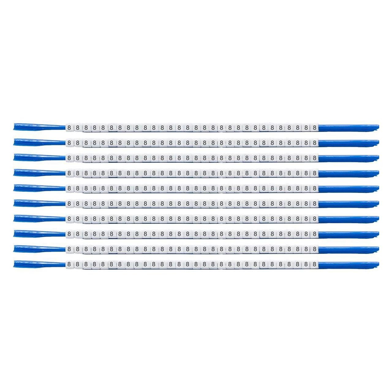 Brady SCN-07-8, Clipsleeve Drahtmarkierer, Beschriftung "" 8 "", für Kabeldurchmesser von 1,9 (133008)