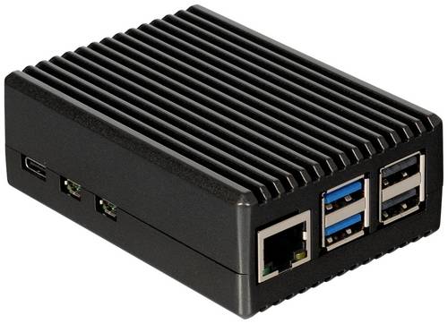 Joy-it RB-AlucaseP5-08 SBC-Gehäuse Passend für (Entwicklungskits): Raspberry Pi inkl. passiven Kühler Schwarz