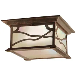 Außenleuchte Deckenlampe Deckenleuchte Balkonleuchte Kupfer Glas IP44 B 29,8 cm
