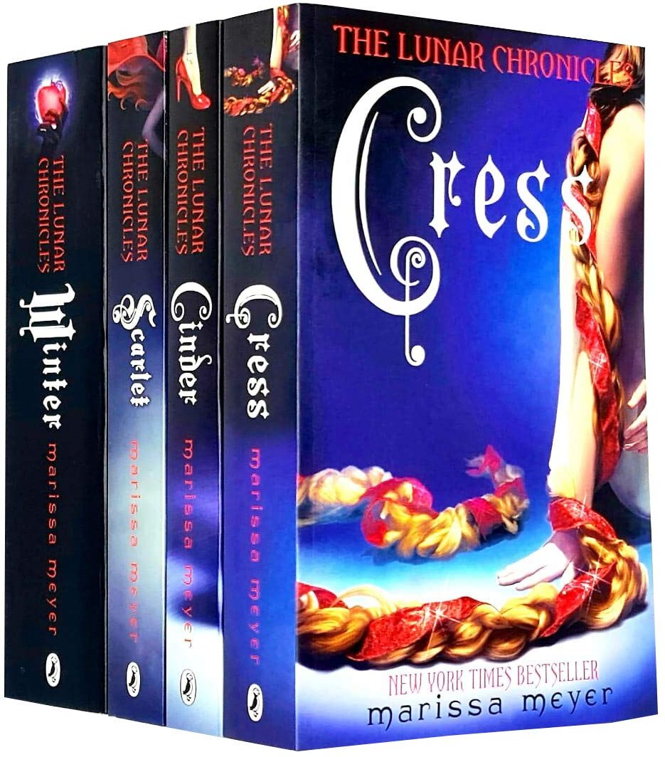 Puffin The Lunar Chronicles 4 Books Collection Set - Cinder, Scarlet, Cress, Winter by Marissa Meyer - YA Paperback Fairy Tale Sci-Fi Series