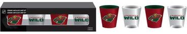 Evergreen 4-Piece Ceramic and Glass 2 oz. Shot Glass Set, Minnesota
