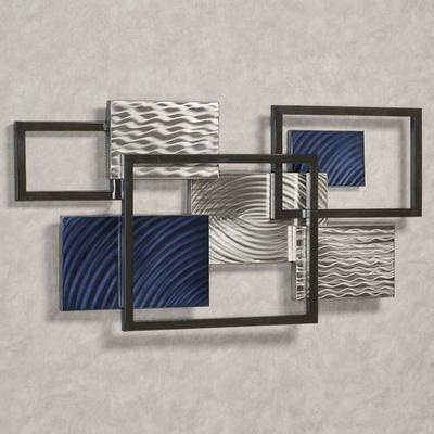 Copper Art Inc. Framed Array III Metal Wall Sculpture Blue , Blue