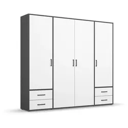 rauch BLUE Kleiderschrank Voyager 187 x 194 cm Dekor Grau-Metallic / Alpinweiß
