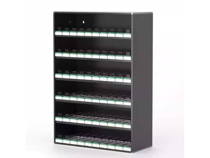 Automatisches Zigaretten-Displayregal zur Wandmontage für den Einzelhandel; vielseitige Montageoptionen ermöglichen die Anbringung an der Wand oder die Aufstellung auf dem Tresen. ( 44.5x15x60cm)