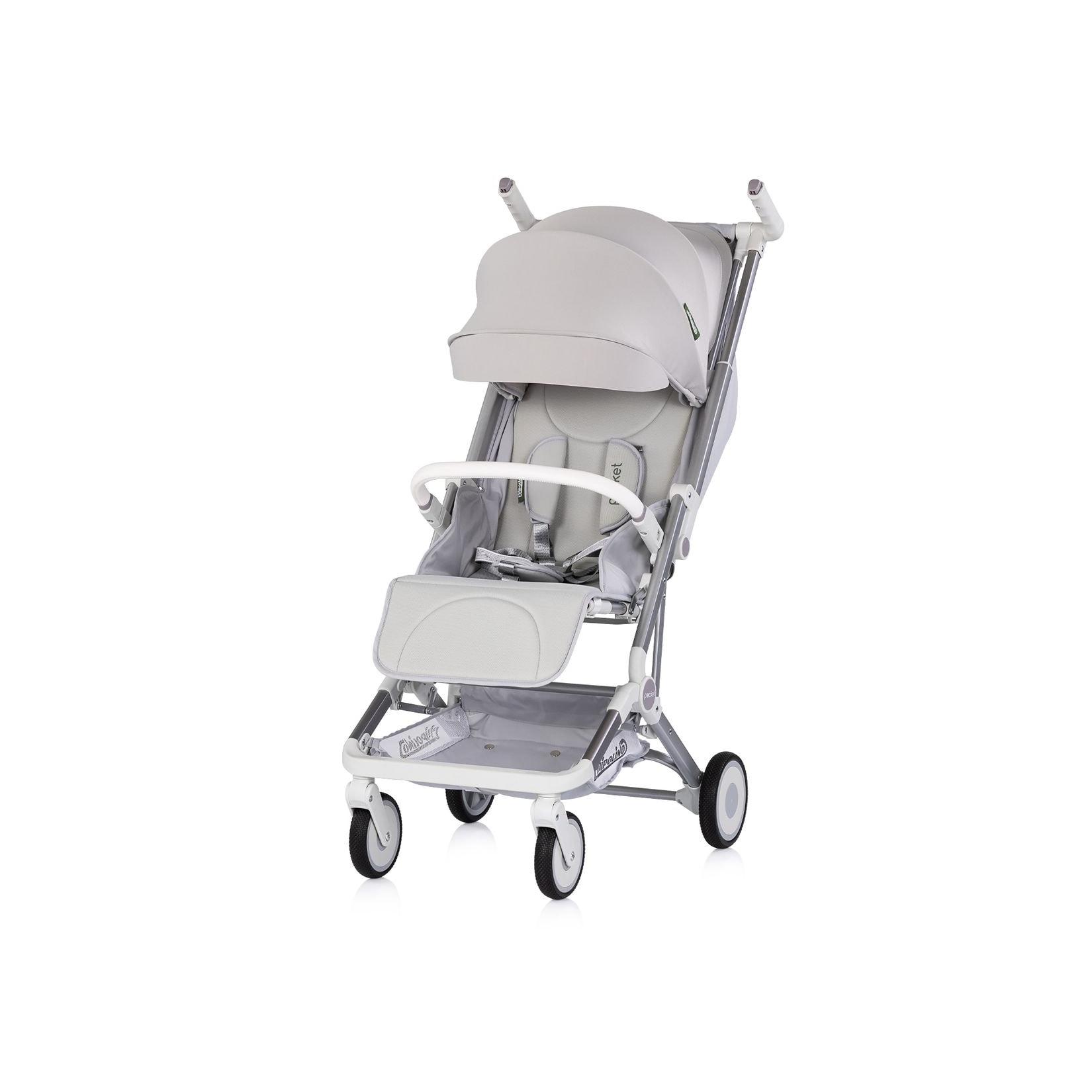 Chipolino Kinderwagen Buggy Pocket klappbar Korb Frontbügel Sonnendach bis 22 kg grau