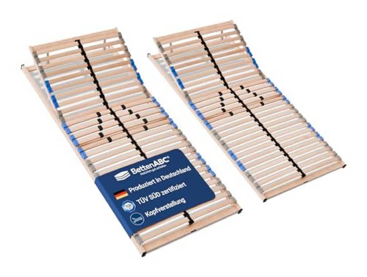 BettenABC - 7-Zonen-Lattenrost Madera - 160x200cm - individuelle Kopfteilverstellung & Härtegradverstellung - Selbstmontage - für alle Matratzen geeignet - hergestellt aus Schicht- & Buchenholz