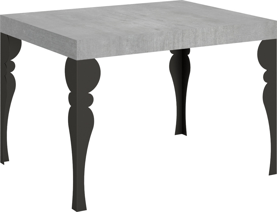 Itamoby Uittrekbare Tafel met Butterfly Leaf, Paxon Cement Frame, Antraciet, B: 70 cm, D: 110/194 cm, H: 77 cm