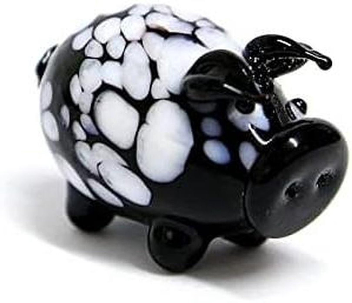 Handgemaakt Glazen Varkensbeeldje Multicolor - Decoratieve Miniatuur Figurine voor op Tafel - Hoogte: 27 cm