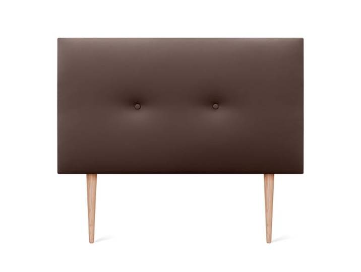DHOME Kunstleder oder Acualine Stoff Kopfteil einfarbig mit Knöpfen MIT Beinen HIGH Range gepolstertes Luxus Kopfteil Bett (Kunstleder Schokolade, 90x105cm (Betten 80/90))