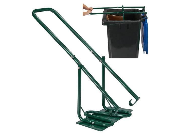 Compacteur de déchets Relaxdays pour poubelle\, compacteur de déchets avec plaque métallique\, déchets ménagers\, déchets résiduels\, plastique\, manuel\, acier\, vert
