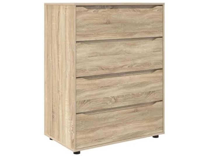 Favemtsl Kommode Sonoma-Eiche 80x48x105 cm Holzwerkstoff mit 4 Schubladen Vielseitiger Aufbewahrungsschrank für Schlafzimmer und Wohnzimmer mit sanft gleitenden Auszügen und flexibler Höhe.