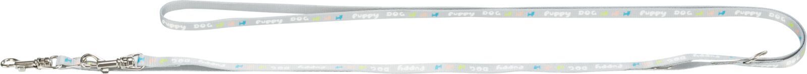 TRIXIE Junior Welpengeschirr mit Leine, M–L: 27–45 cm / 10 mm, 2,00 m, hellgrau