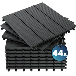 WPC Fliesen 44er-Set Klassik Anthrazit - 30x30cm
