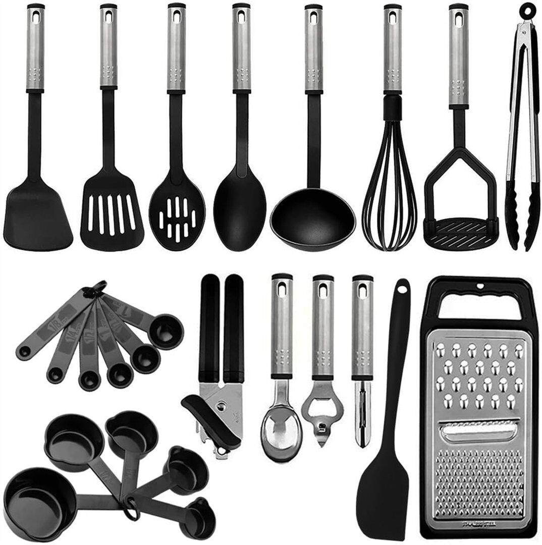 Belfry Kitchen Porth 24 Utensil Set Black