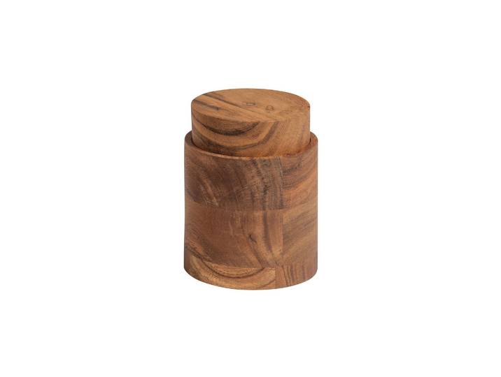 Pot avec couvercle en bois d'acacia marron, rond - Woood, Opal -