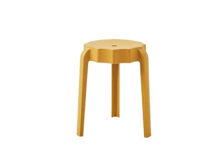 YANG11FAN Vielseitig Runder Hocker aus Kunststoff, stapelbar, geeignet for den Einsatz im Wohnzimmer(Yellow)