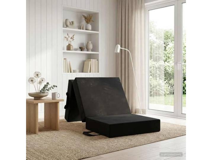 KTHLBRH Klappsofa Bett 90x63x45 cm Schwarz Polyester faltbar Polyesterbezug, Schaumstoffpolster, Reißverschluss, kompakte Form, manueller Mechanismus