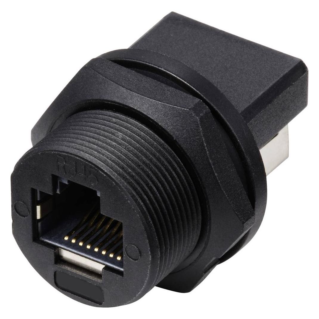 Tru Components TC-E13T-FR6-PRF-180 RJ45-Buchse auf Buchse (180°), rückseitig mon (TC-13543656)