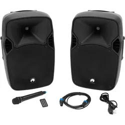Omnitronic Set XFM-212AP + Boxenhochständer MOVE MK2 (Aktiv, Passiv, 1x 150 W), PA Lautsprecher, Schwarz
