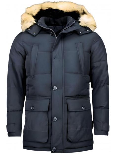 Enos Lange winterjas met bontkraag