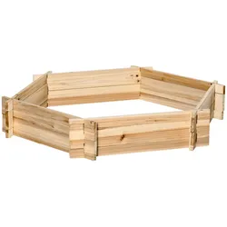 Outsunny Hochbeet sechseckig DIY Pflanzkübel Pflanzkasten aus Holz Natur