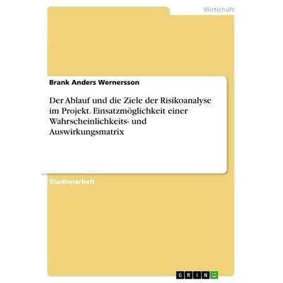 Der Ablauf und die Ziele der Risikoanalyse im Projekt. Einsatzmöglichkeit einer Wahrscheinlichkeits- und Auswirkungsmatrix, Taschenbuch von Brank