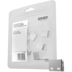 LINDY 40464 - USB-A-Port Schloss (10x Schlösser), weiß