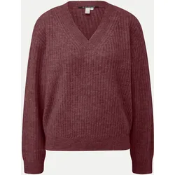 Rippstrick-Pullover Rot S