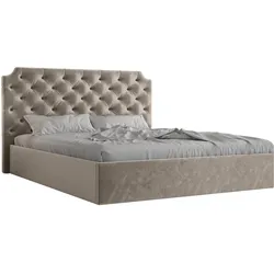 POLSTERBETT Tybilla 160/200 cm in Beige – mit Bettkasten und luxuriösem Stil