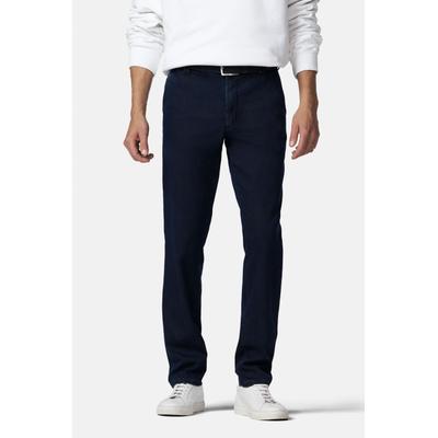 Chinos MEYER "Bonn", Herren, Gr. 23, Normalgrößen, blau (dunkelblau), 63% Baumwolle, 34% Polyester, 3% Elasthan, unifarben, regular fit knöchellang, Hosen, aus Bio-Baumwolle