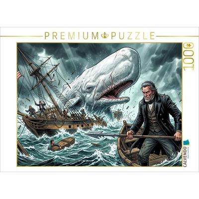 CALVENDO Puzzle Moby Dick versenkt die Pequod endgültig | 1000 Teile Lege-Größe 64 × 48 cm Foto-Puzzle für glückliche Stunden, von , Calvendo Puzzle