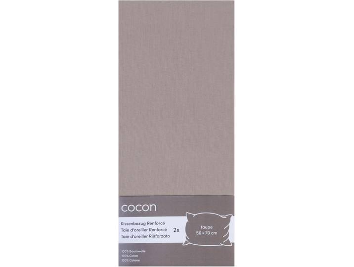 Kissenbezug COCON Renforcé 2 Stk. 50x70 cm taupe - Kissenbezug