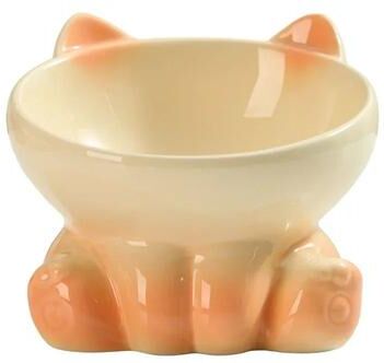Uplift Essentials Ergonomic Elevated Ceramic Pet Bowl gradient Peach