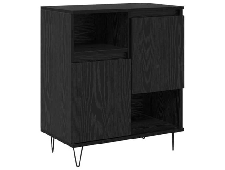 Roanoer Sideboard Schwarz Eichen-Optik, Kommode 60x35x70 cm, 2 Türen Kompakter Schrank aus Holzwerkstoff mit Fächern für Flur, Esszimmer und Schlafzimmer. Stabile Struktur schafft Ordnung.