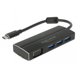 Delock USB 2.0 Adapter [1x USB-C® 3.1 Stecker - 1x USB 3.1 Buchse A, VGA-Buchse] 63932 0.15 m