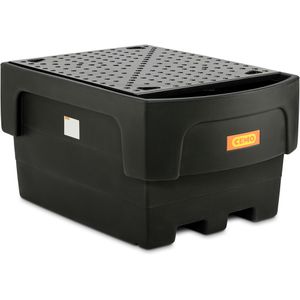 CEMO Auffangwanne 1100/1PE, 10951, aus Polyethylen, 117 x 162cm, Polyethylen-Gitterrost, unterfahrbar, 1100 Liter