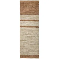 FLICKENTEPPICH-LÄUFER aus Recycling-Leder 66/200 cm