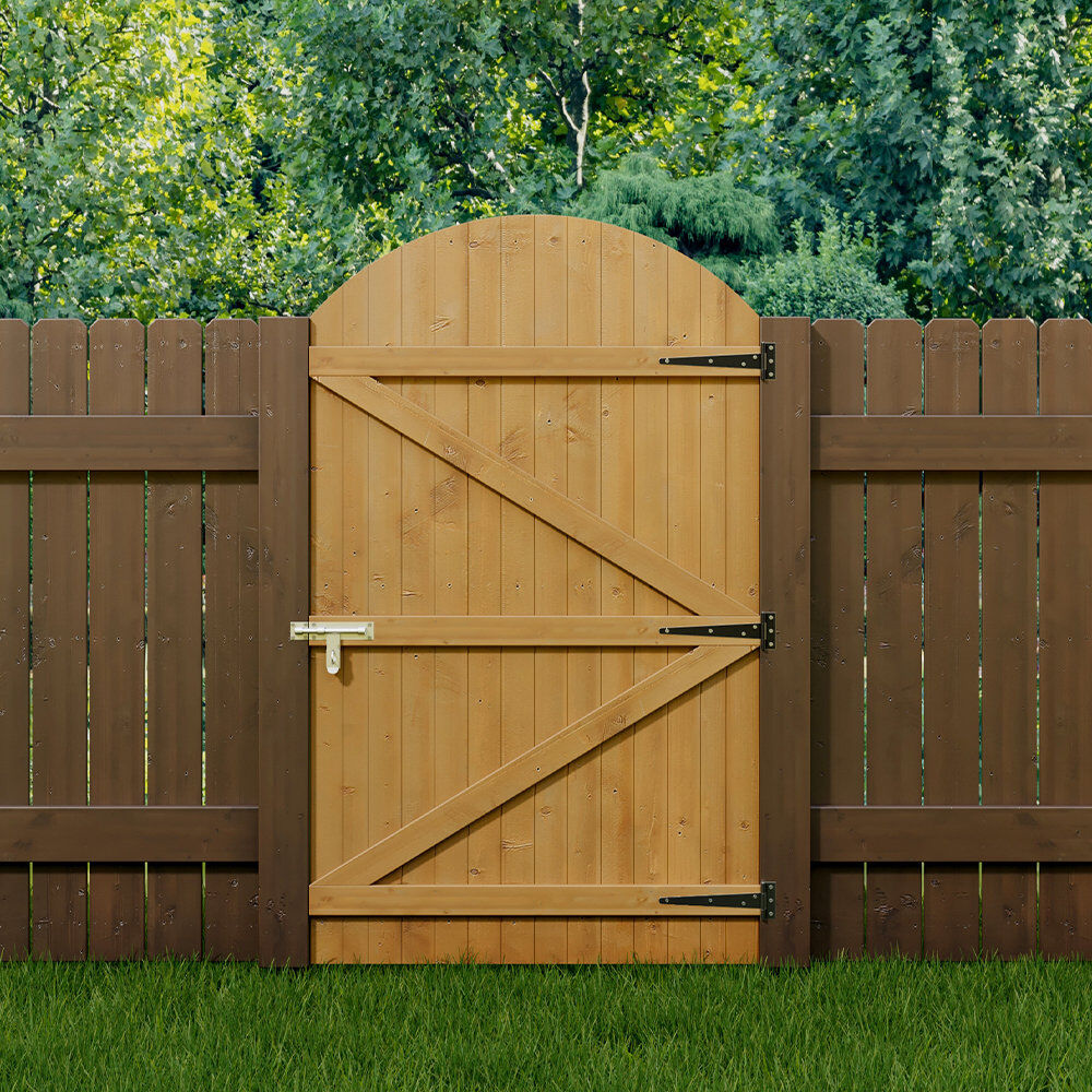 Lark Manor Casson Semi Braced Arch Top Strong Wooden Garden Gate Wooden 105cm H x 150cm W x 6cm D