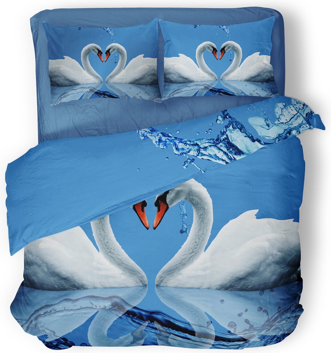 Eleganzzz Dekbedovertrek Eternal Love - Blauw - Micropercal - Lits Jumeaux - 240 x 220 cm